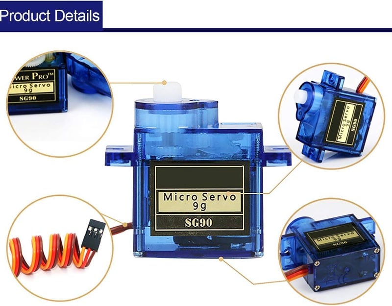 DaFuRui 10PCS SG90 Servo Motor， SG90 Mini 9g Micro Servo Motor Compatible for Arduino RC Robot Helicopter Airplane Boat Controls - Image 3